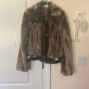 MURMUR Faux Fur Bomber Jacket
